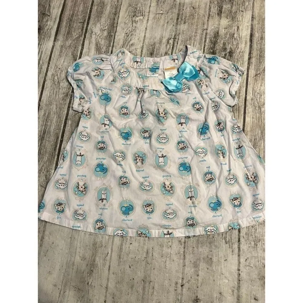 Girls white and blue shirt short sleeve size 3T